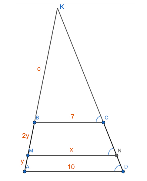 Задача на подобие треугольников (трапеция) - решение