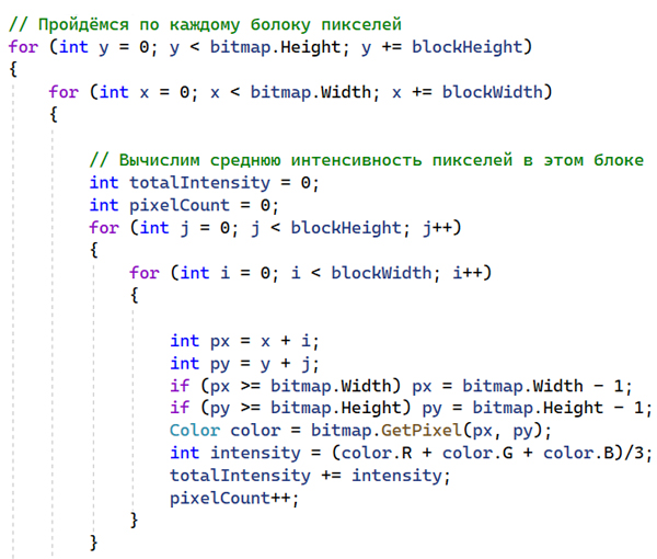 Программа на C# - Изображение из символов в консоли