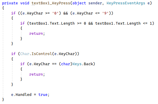 Программа будильник на C# - вводить в TextBox можно только цифры