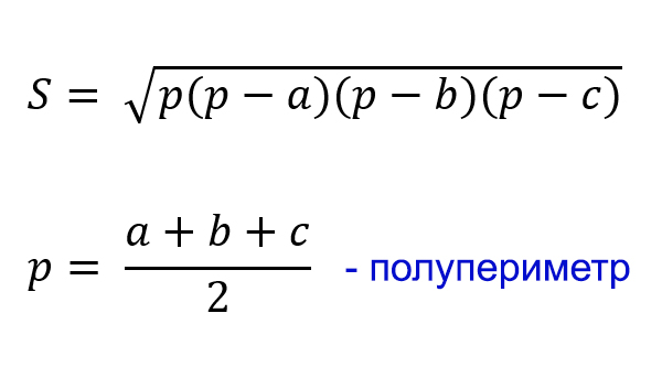 Формула Герона для площади треугольника