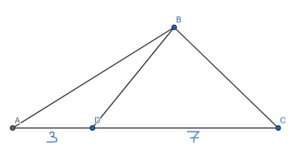 Три треугольника, общая высота