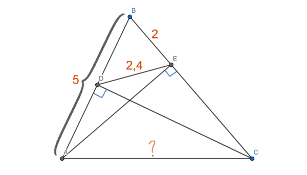 ЕГЭ по математике - Задание 1 (задача на подобие треугольников 4)