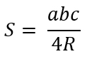 Площадь треугольника через радиус описанной окружности