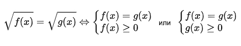 Схема 2 избавления от корней в уравнении